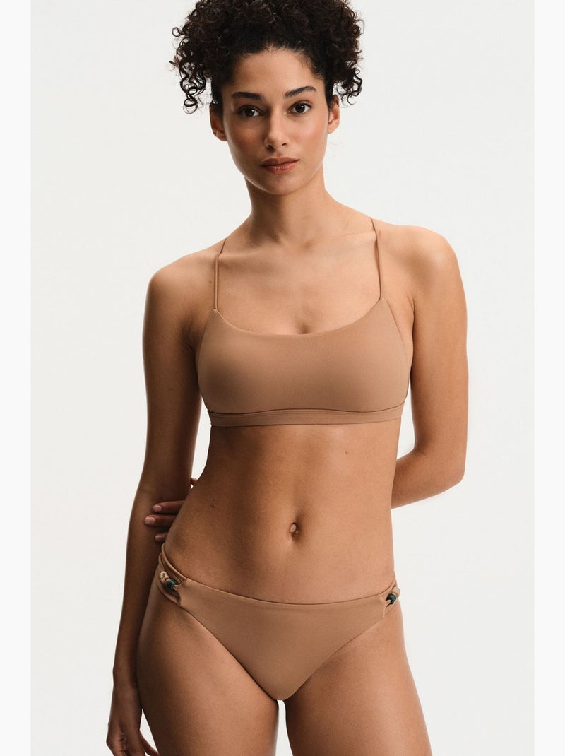 Karla side bas de bikini taille mi-haute penti Camel - Kiabi