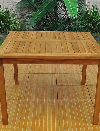KARRA Table de jardin carrée Teck