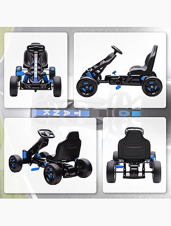 Kart à pédales enfant Go Kart carter chaine fermé dossier haut