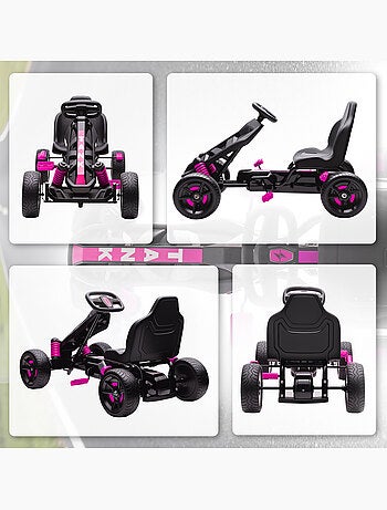 Kart à pédales enfant Go Kart carter chaine fermé dossier haut