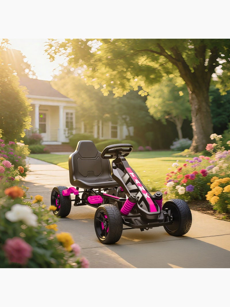 Kart à pédales enfant Go Kart carter chaine fermé dossier haut Rose - Kiabi