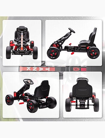 Kart à pédales enfant Go Kart carter chaine fermé dossier haut