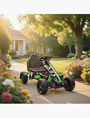 Kart à pédales enfant Go Kart carter chaine fermé dossier haut