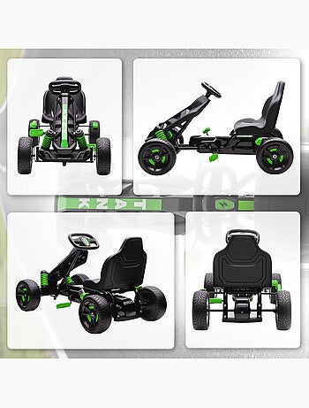 Kart à pédales enfant Go Kart carter chaine fermé dossier haut