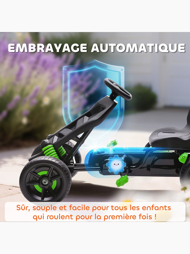 Kart à pédales enfant Go Kart carter chaine fermé dossier haut Vert - Kiabi