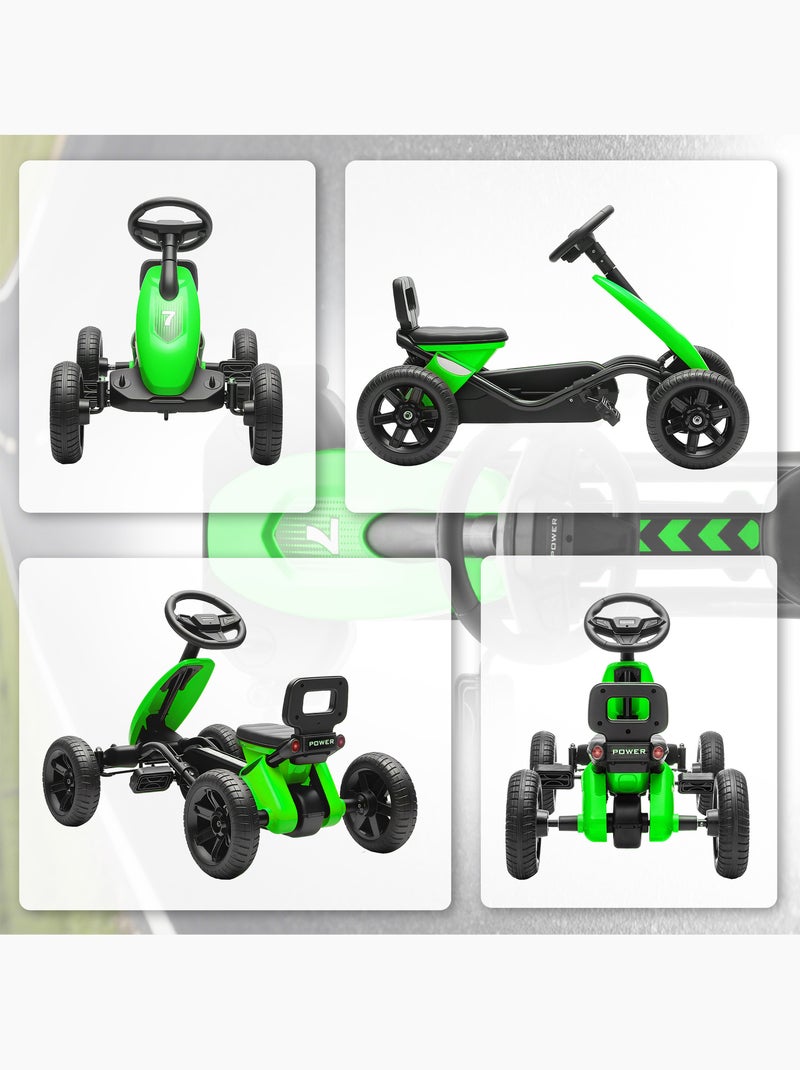 Kart à pédales enfant go kart carter chaine fermé noir vert Vert - Kiabi