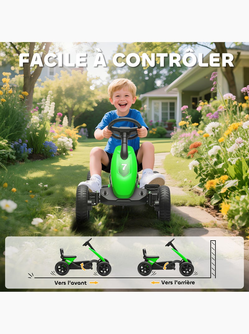 Kart à pédales enfant go kart carter chaine fermé noir vert Vert - Kiabi