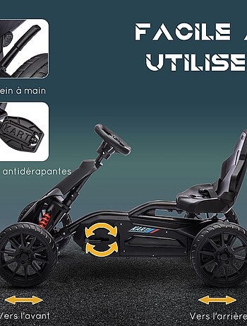 Kart à pédales enfant Go kart Formule 1 Racing réglable avec ceinture