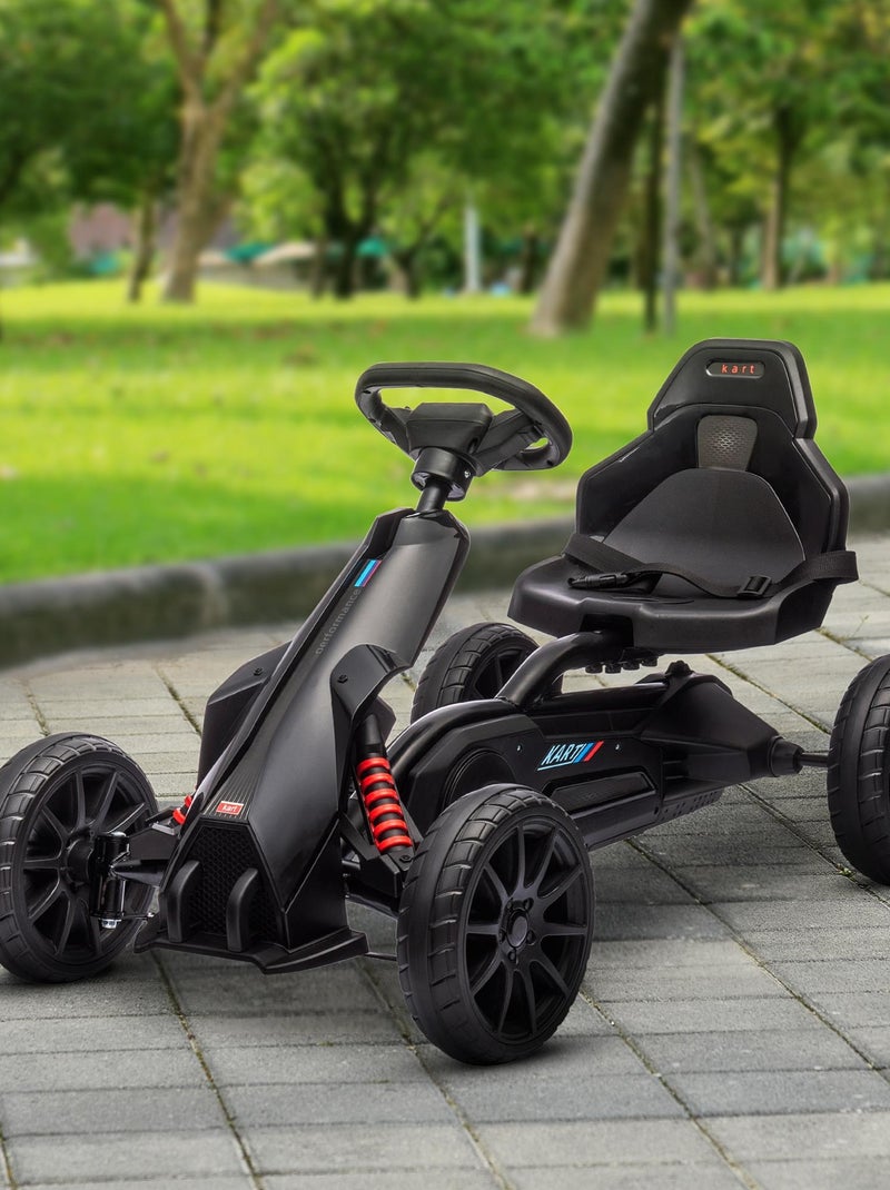 Kart à pédales enfant Go kart Formule 1 Racing réglable avec ceinture Noir - Kiabi