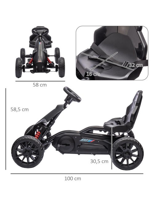 Kart à pédales enfant Go kart Formule 1 Racing réglable avec ceinture - Kiabi