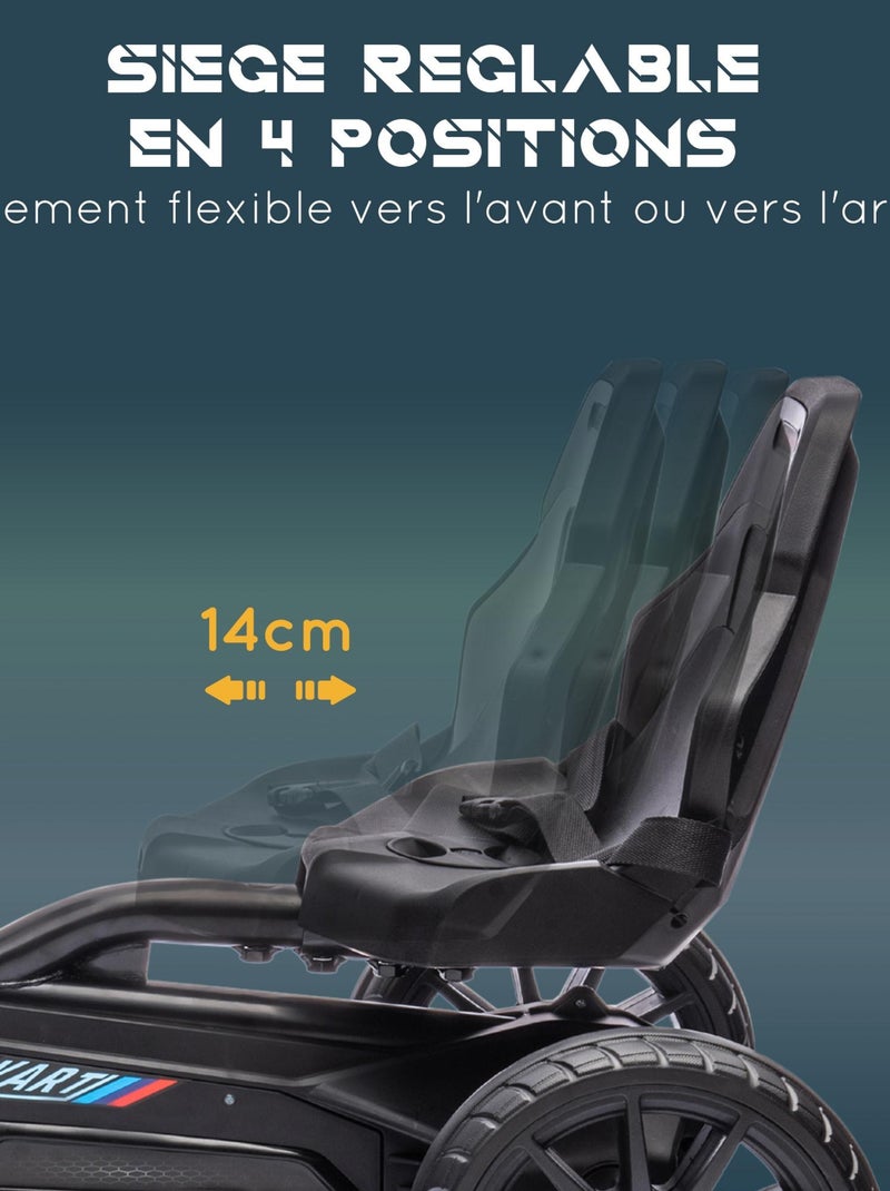 Kart à pédales enfant Go kart Formule 1 Racing réglable avec ceinture Noir - Kiabi