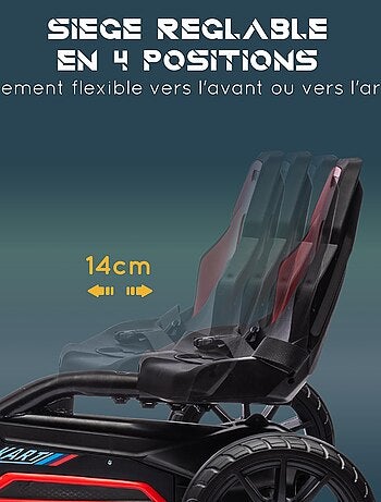 Kart à pédales enfant Go kart Formule 1 Racing réglable avec ceinture