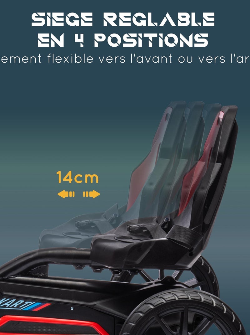 Kart à pédales enfant Go kart Formule 1 Racing réglable avec ceinture Rouge - Kiabi