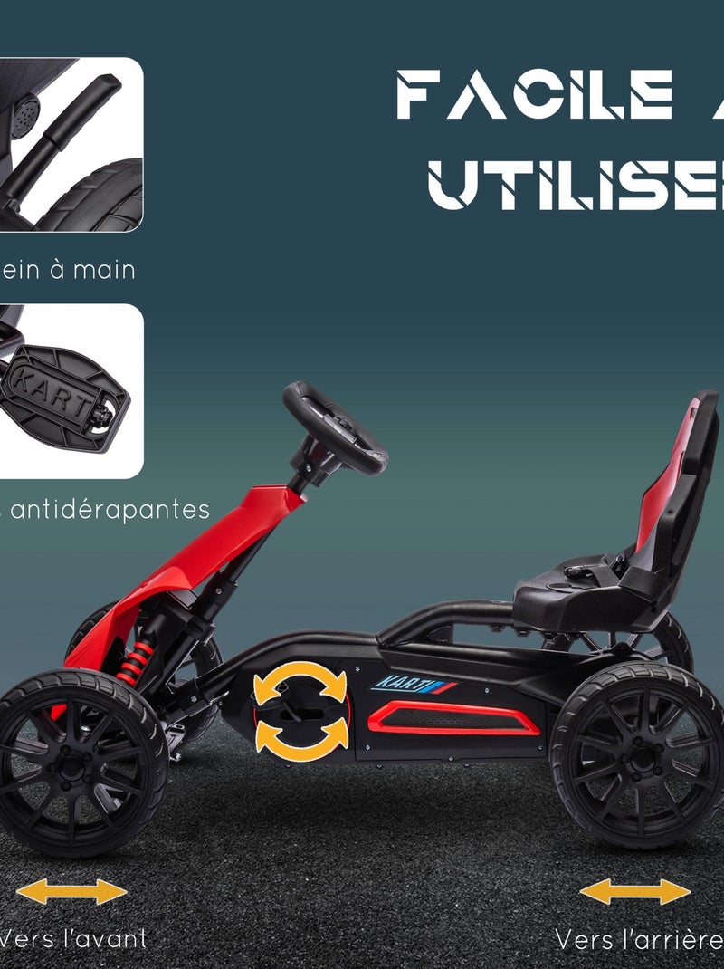 Kart à pédales enfant Go kart Formule 1 Racing réglable avec ceinture Rouge - Kiabi