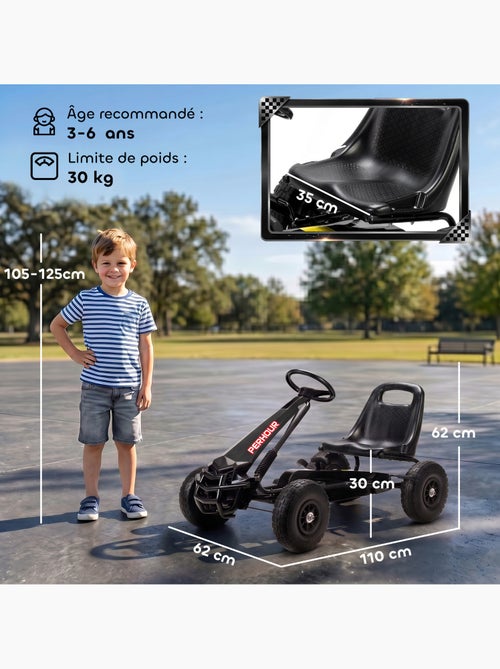 Kart à pédales enfant siège réglable pneus eva carter chaine fermé - Kiabi
