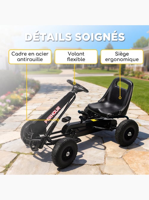 Kart à pédales enfant siège réglable pneus eva carter chaine fermé - Kiabi