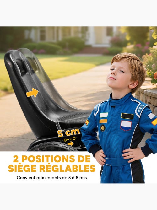 Kart à pédales enfant siège réglable pneus eva carter chaine fermé - Kiabi
