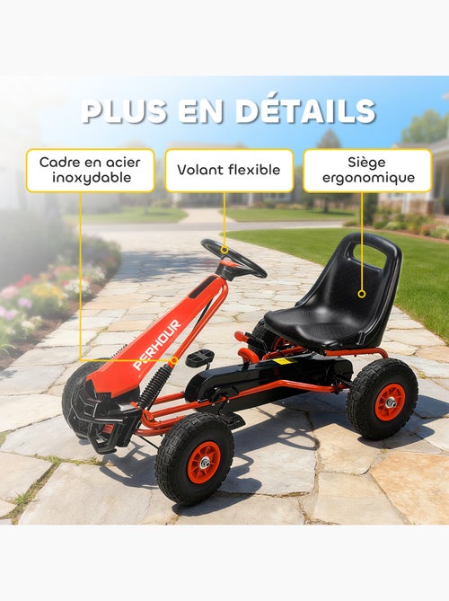 Kart à pédales enfant siège réglable pneus eva carter chaine fermé - Kiabi