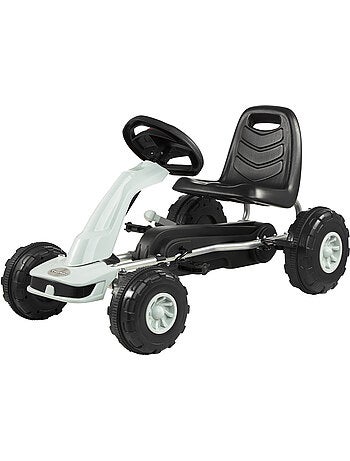 Kart à pédales enfant style course 3-6 ans marche avant arrière freins sûrs