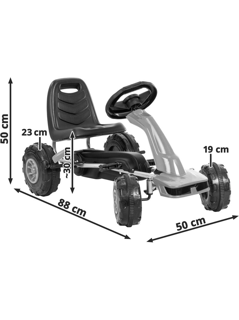 Kart à pédales enfant style course 3-6 ans marche avant arrière freins sûrs N/A - Kiabi