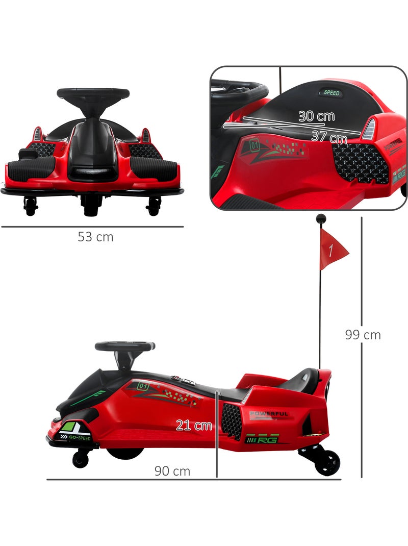 Kart électrique drift enfant 12v 2 vitesses 3-8 km/h Rouge - Kiabi