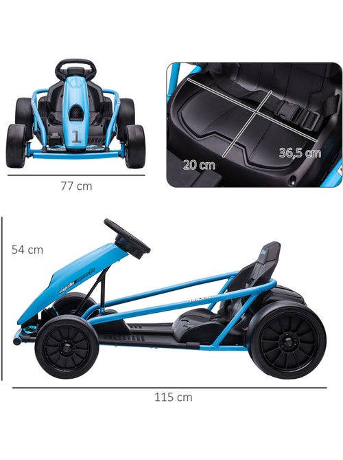 Kart électrique drift enfant 24v 2 vitesses 6-13 km/h - Kiabi