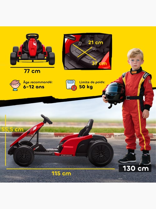 Kart électrique enfant 2 moteurs 24v 150w 2 vitesses musiques - Kiabi