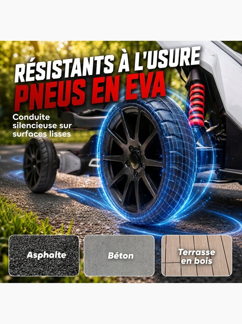 Kart électrique enfant Blanc Blanc - Kiabi