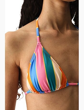 Katelyn haut de bikini triangle rayé penti