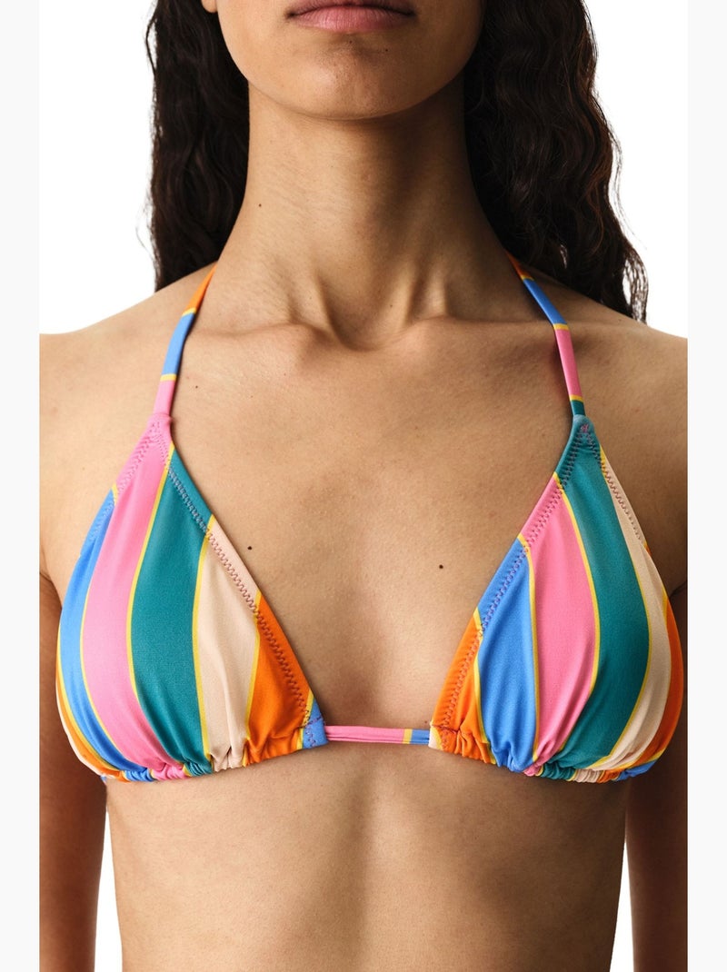 Katelyn haut de bikini triangle rayé penti Bleu - Kiabi
