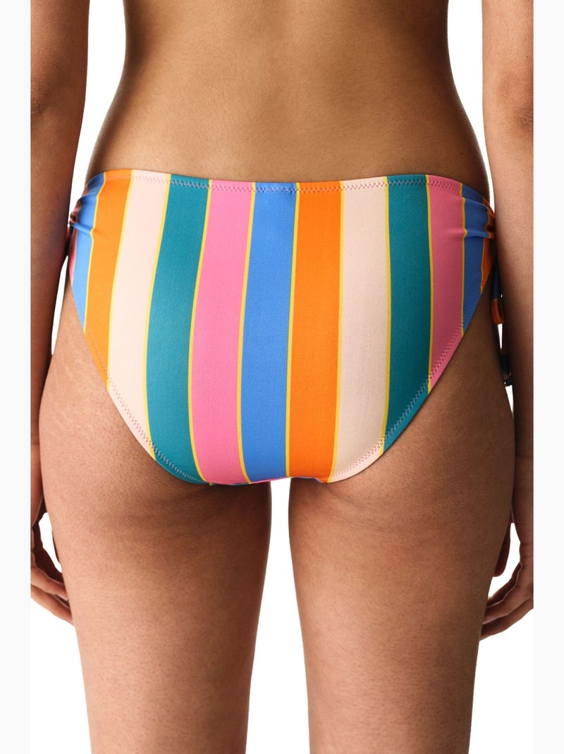 Katelyn ring bas de bikini rayé taille mi-haute penti Bleu Orange - Kiabi