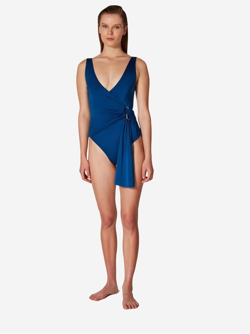 Katia maillot de bain corseté à détail métallique-collection özgür masur penti Bleu cobalt - Kiabi