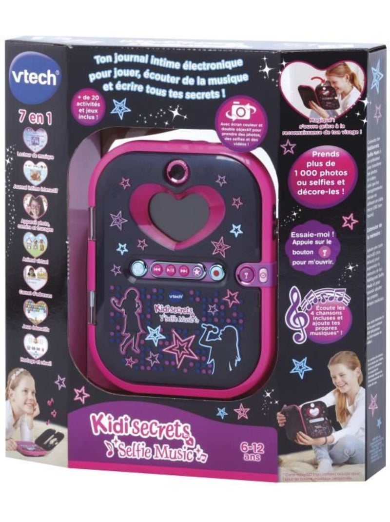 KidiSecrets Selfie Music – Journal intime électronique avec lecteur MP3, double-caméra & recon Violet - Kiabi