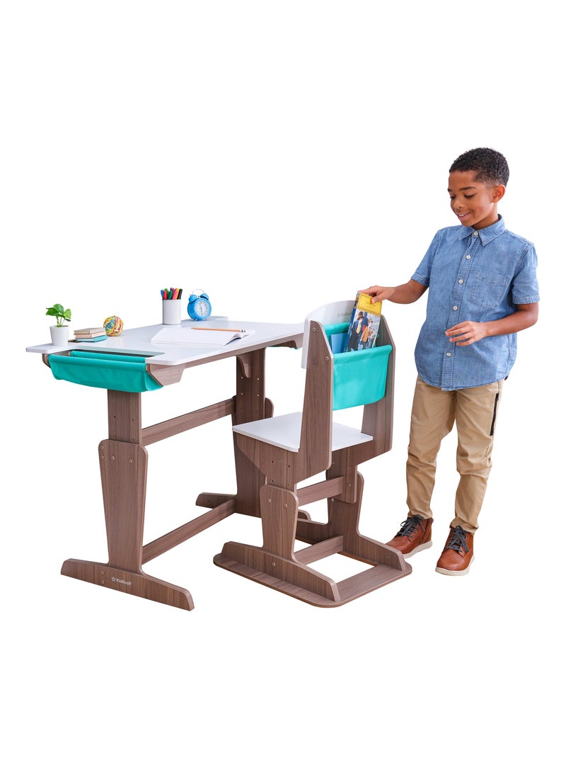 KidKraft - Bureau Ajustable Grow Together™ Avec Chaise - Gris Cendré Taupe - Kiabi