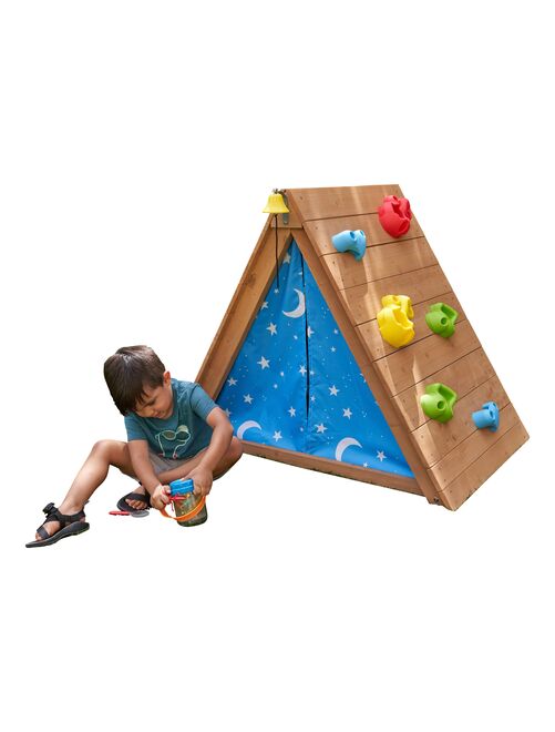 KidKraft - Cabane tipi A Frame en bois avec mur d'escalade pour enfants - Kiabi