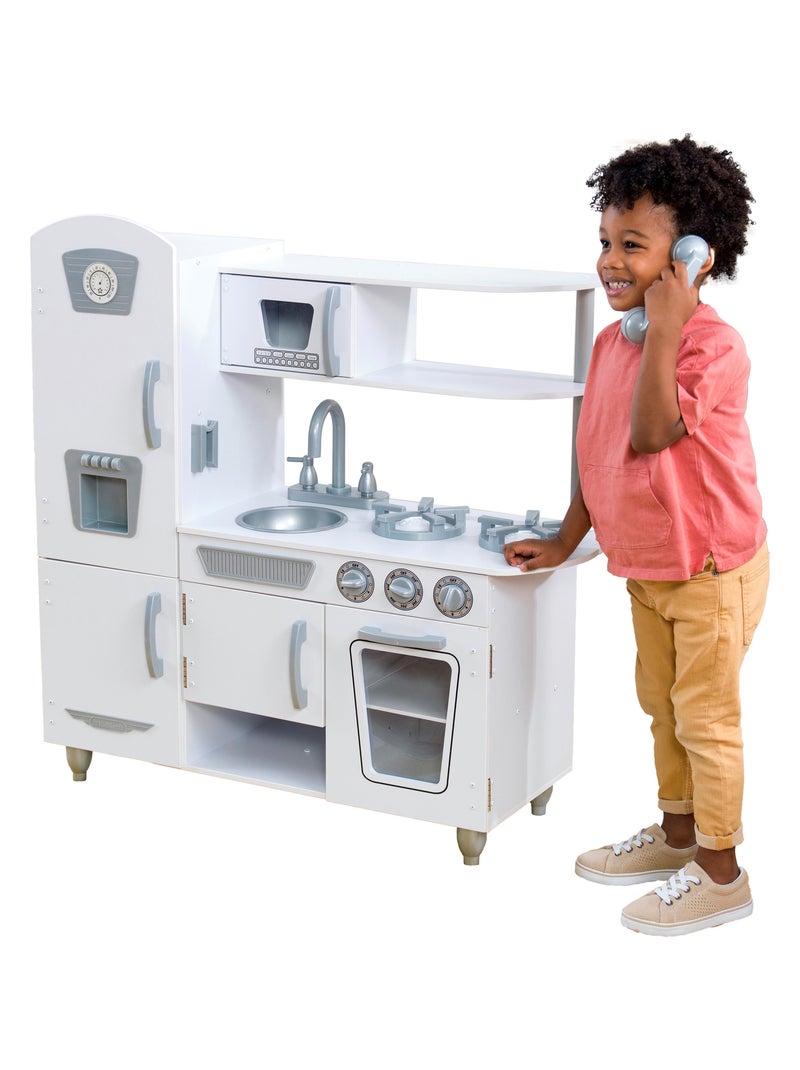 KidKraft - Cuisine enfant en bois avec rangement pratique et accessoires - Vintage - Blanc N/A - Kiabi