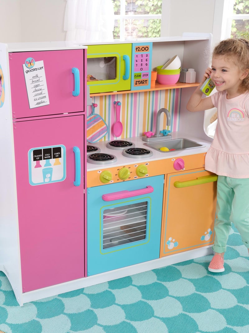 KidKraft - Cuisine enfant en bois Deluxe Big and Bright avec accessoires inclus N/A - Kiabi