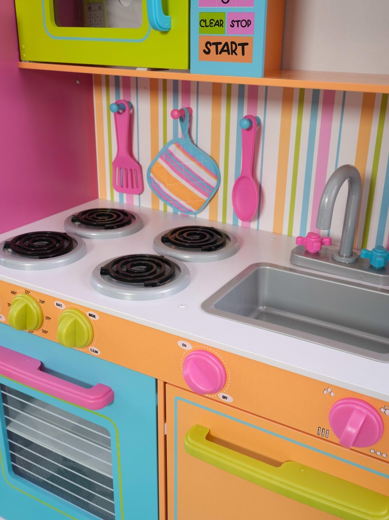 KidKraft - Cuisine enfant en bois Deluxe Big and Bright avec accessoires inclus N/A - Kiabi