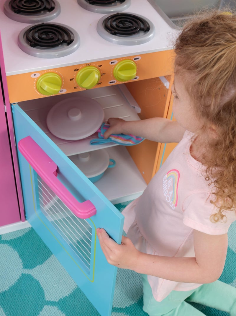 KidKraft - Cuisine enfant en bois Deluxe Big and Bright avec accessoires inclus N/A - Kiabi