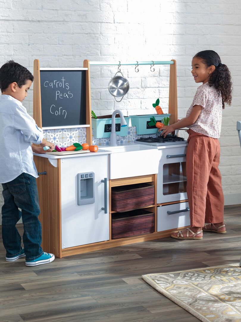 KidKraft Cuisine enfant en bois Farmhouse avec EZ Kraft Assembly