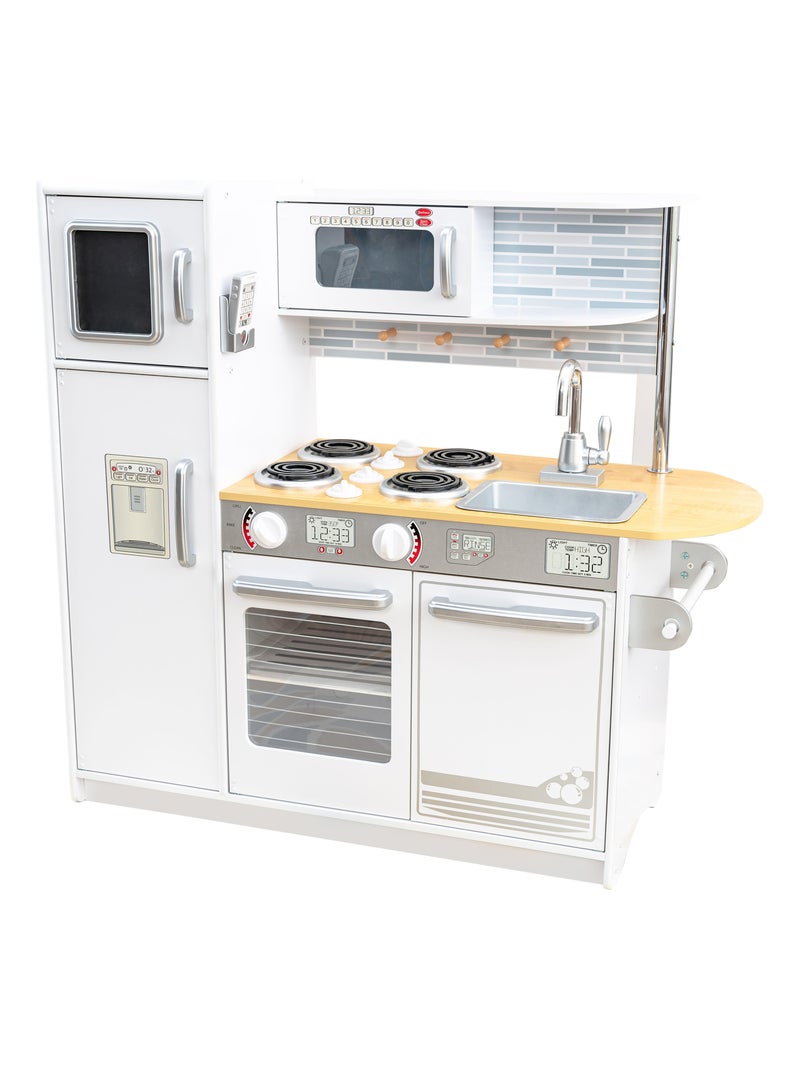 Cuisine Enfant en Bois avec Lumières et Sons - Plaques Four Évier et Accessoires Complets