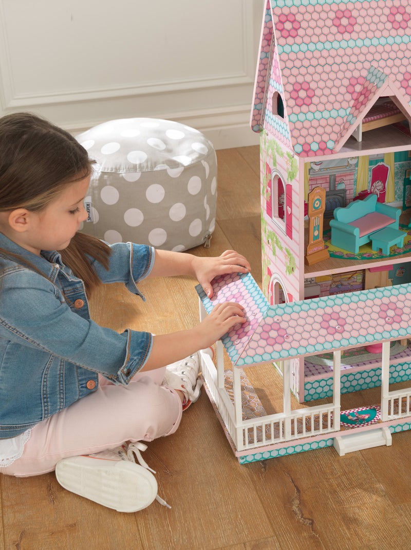 KidKraft - Maison  de poupée en bois Abbey Manor avec 18 accessoires inclus Beige - Kiabi