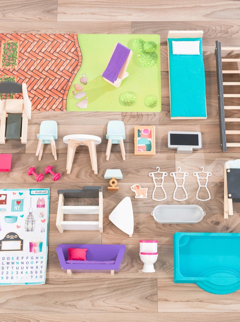 KidKraft - Maison  de poupée en bois Bianca avec 26 accessoires inclus, sons et lumières - EZ Kraft N/A - Kiabi