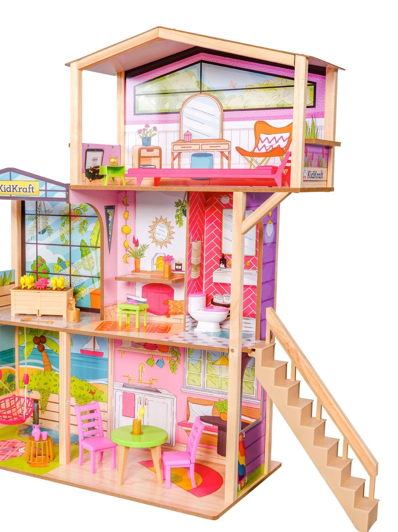 KidKraft - Maison  de poupée en bois Blooming Spring Garden avec 31 accessoires inclus - EZ Kraft N/A - Kiabi