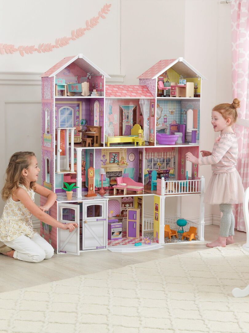 KidKraft - Maison de poupée en bois Country Estate avec 31 accessoires  inclus, sons et lumières - N/A - Kiabi - 199.99€