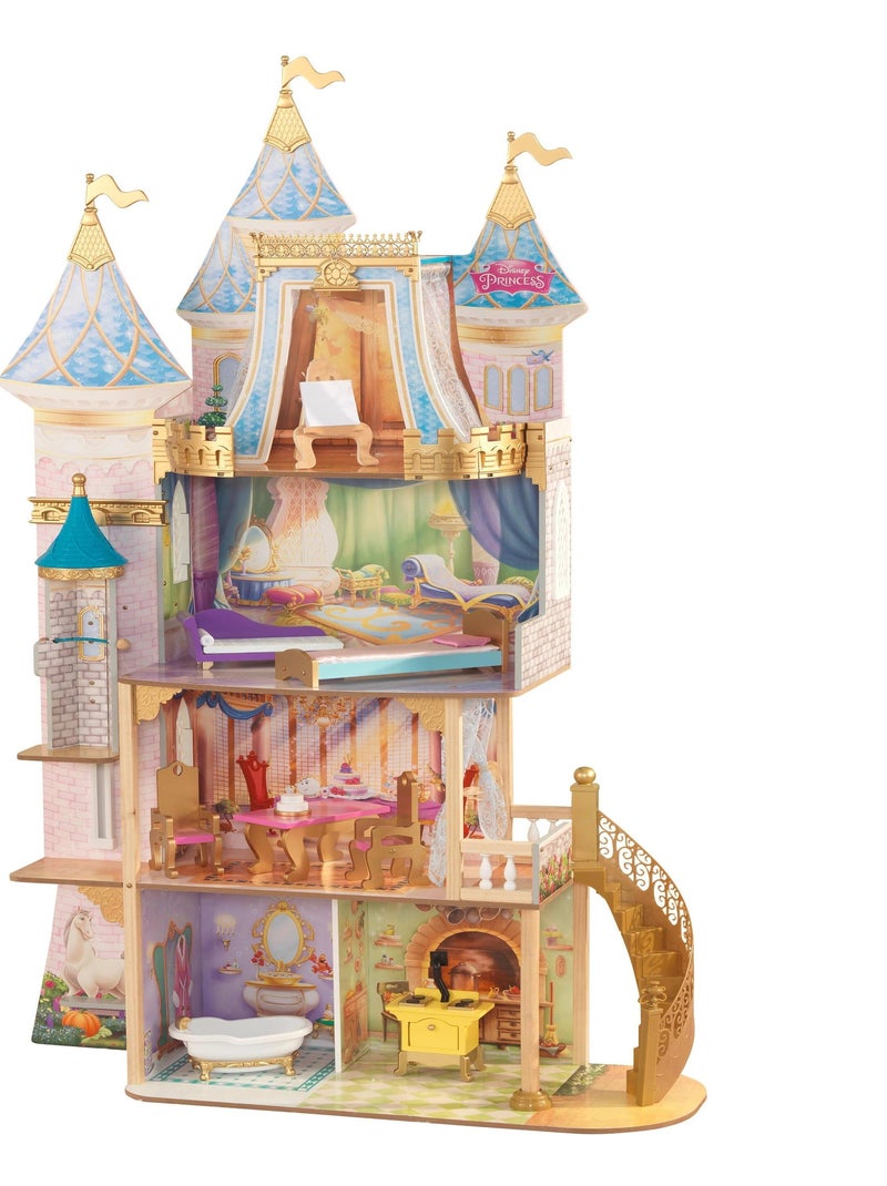 KidKraft - Maison  de poupée en bois Disney Royal avec 10 accessoires inclus N/A - Kiabi