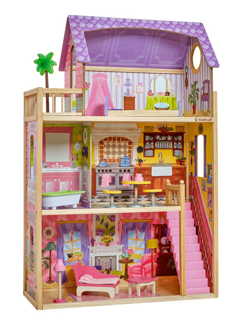 KidKraft - Maison de poupée en bois Play & Store Cottage avec 36 accessoires  inclus - EZ Kraft - N/A - Kiabi - 79.99€