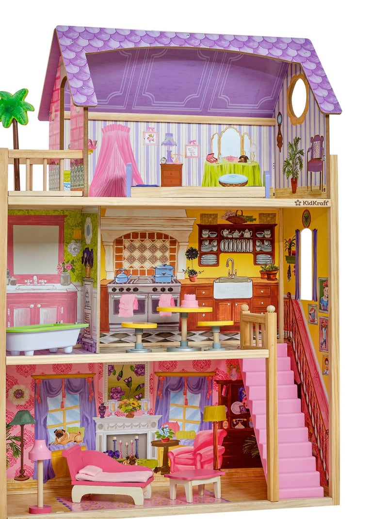 KidKraft - Maison  de poupée en bois Kayla avec 10 accessoires inclus N/A - Kiabi