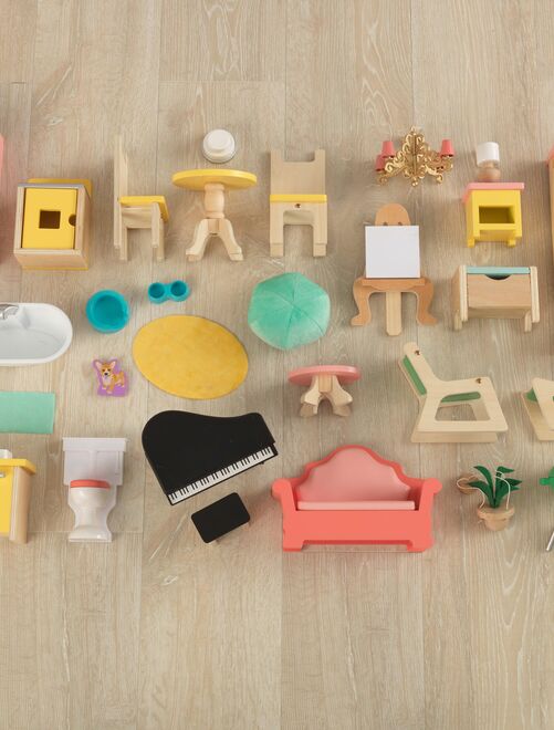 KidKraft - Maison  de poupée en bois Lola avec 30 accessoires inclus, sons et lumières - EZ Kraft - Kiabi