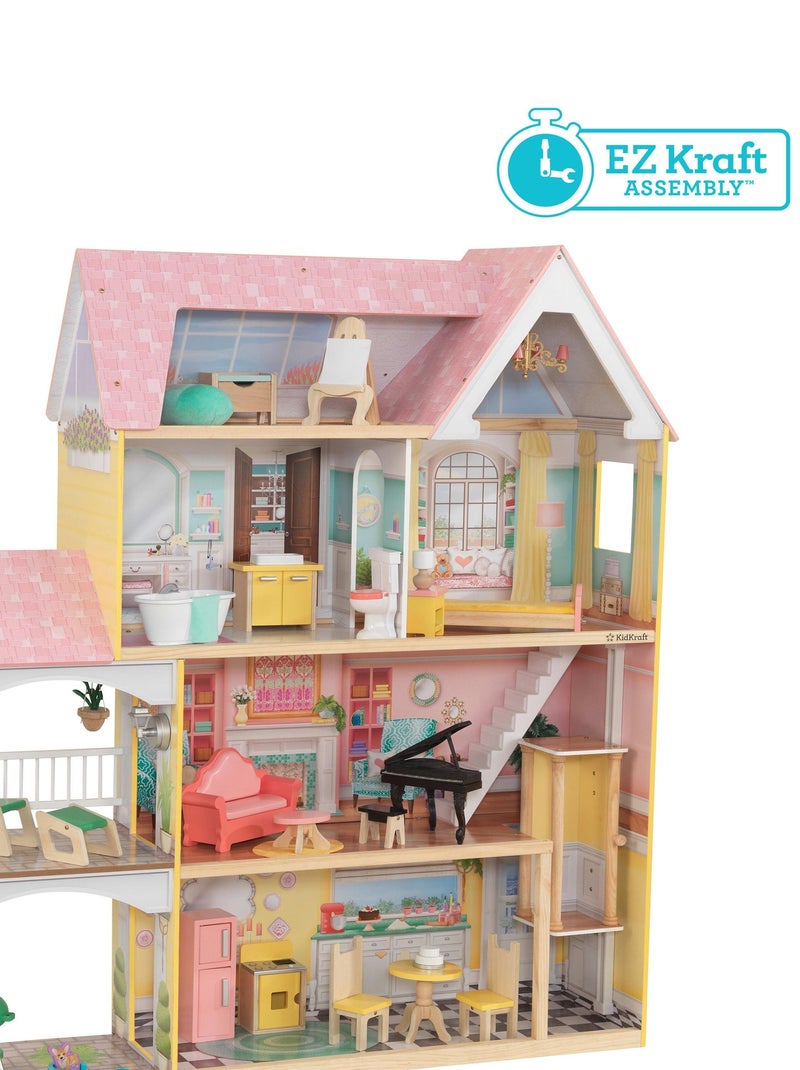 KidKraft - Maison  de poupée en bois Lola avec 30 accessoires inclus, sons et lumières - EZ Kraft N/A - Kiabi